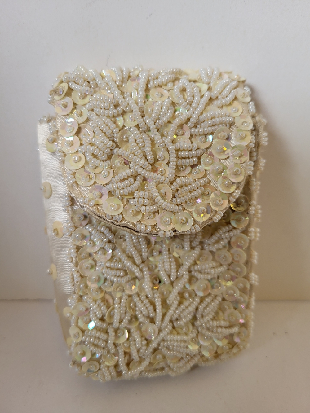 1960s Hong Kong Beaded Ivory Saddle Flap Cigarette Case Kevin Gimbel